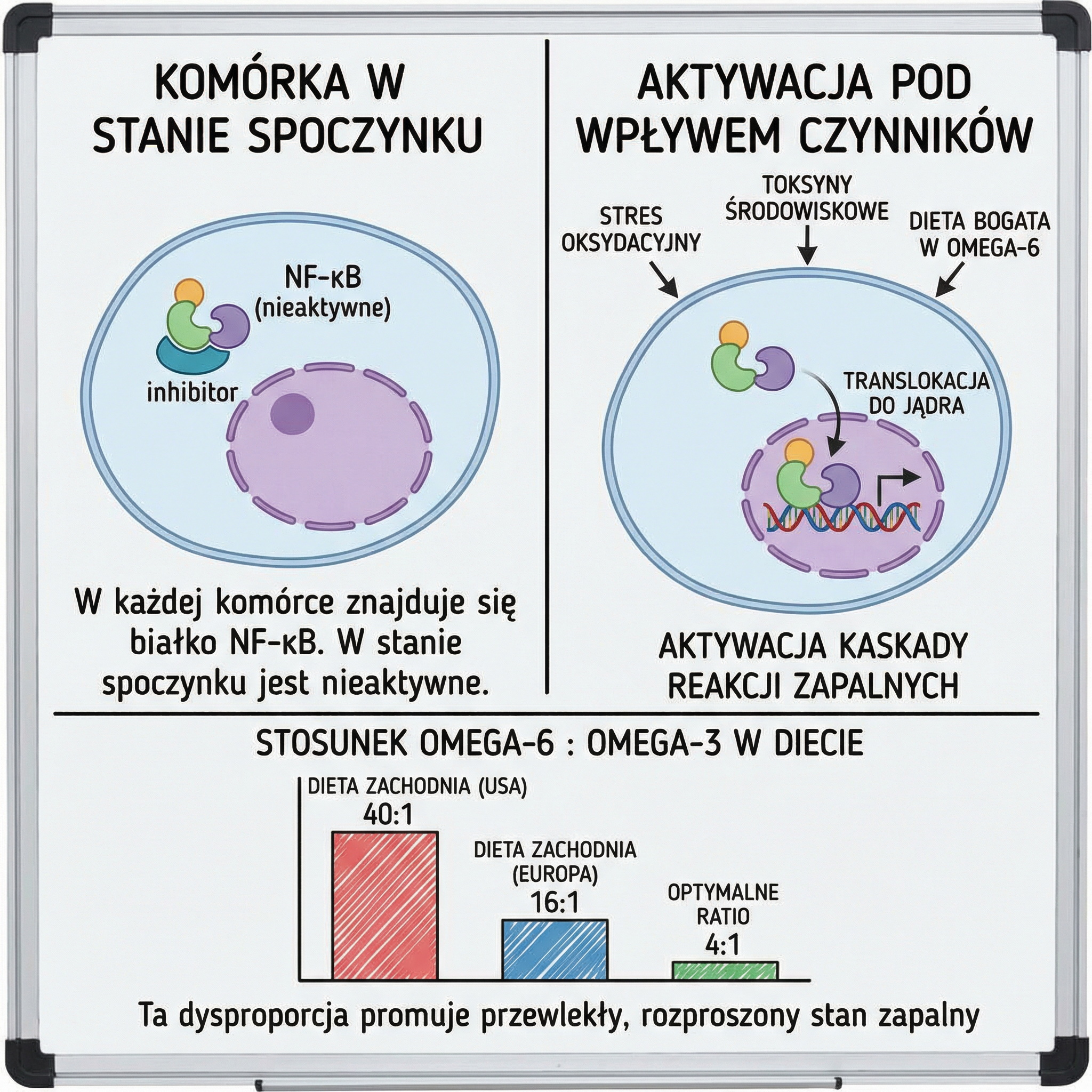 Mechanizm stanu zapalnego - aktywacja NF-κB w błonach komórkowych